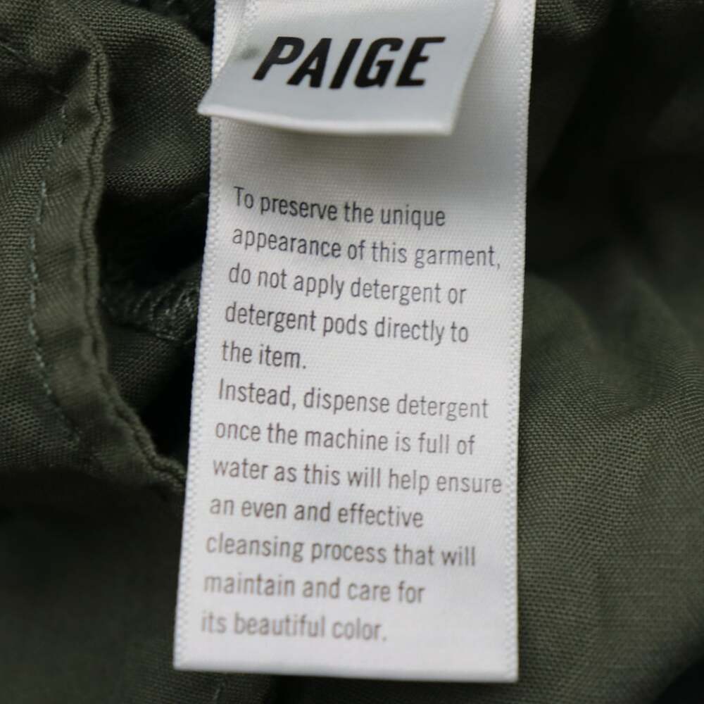 Paige Harper High Rise Paperbag Belted Wide Leg Pants Ivy Green Lyocell Size 31 - Picture 14 of 15